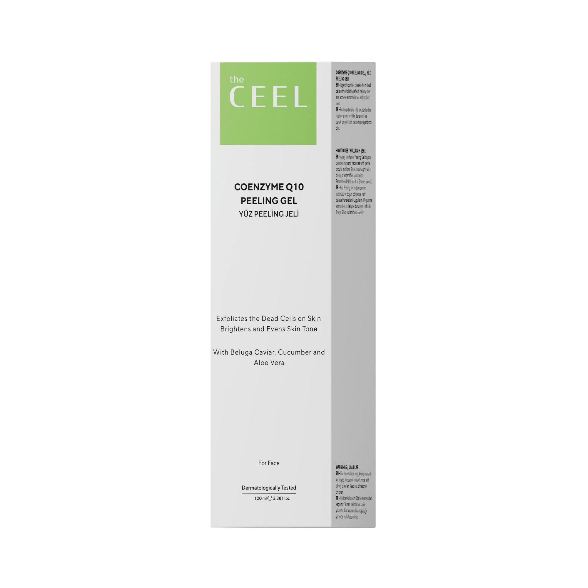 Ceel Coenzyme Peeling Gel-100ml - Exfoliation & Dead Skin Removal With Beluga Caviar, Cucumber and Aloevera