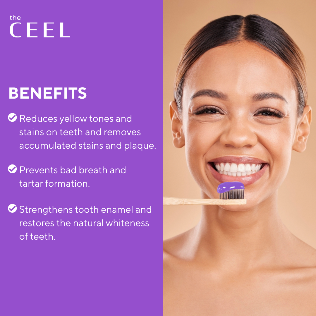 Ceel Whitening Ritual – Purple Carbon Combo ( Toothpaste 75g + Powder 50g )