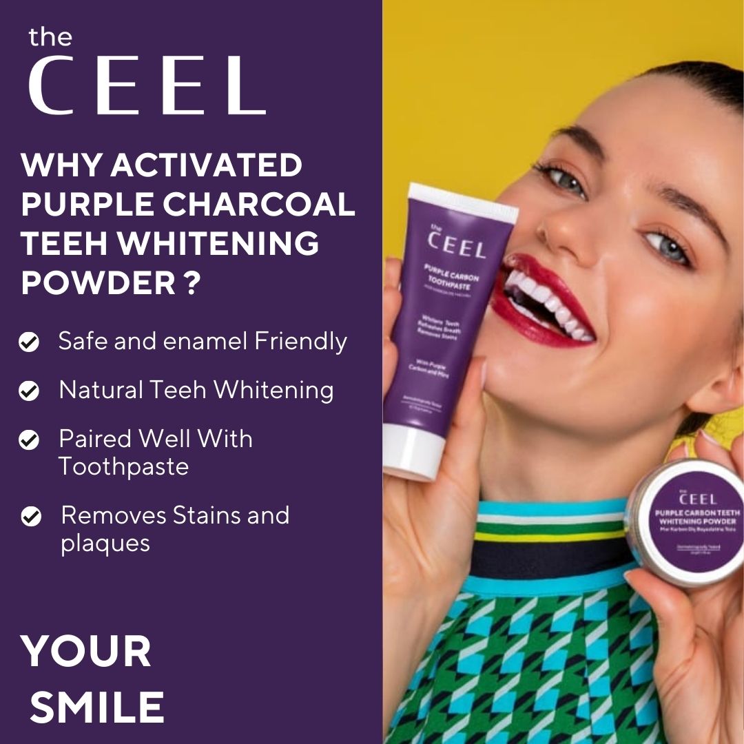 Ceel Whitening Ritual – Purple Carbon Combo ( Toothpaste 75g + Powder 50g )
