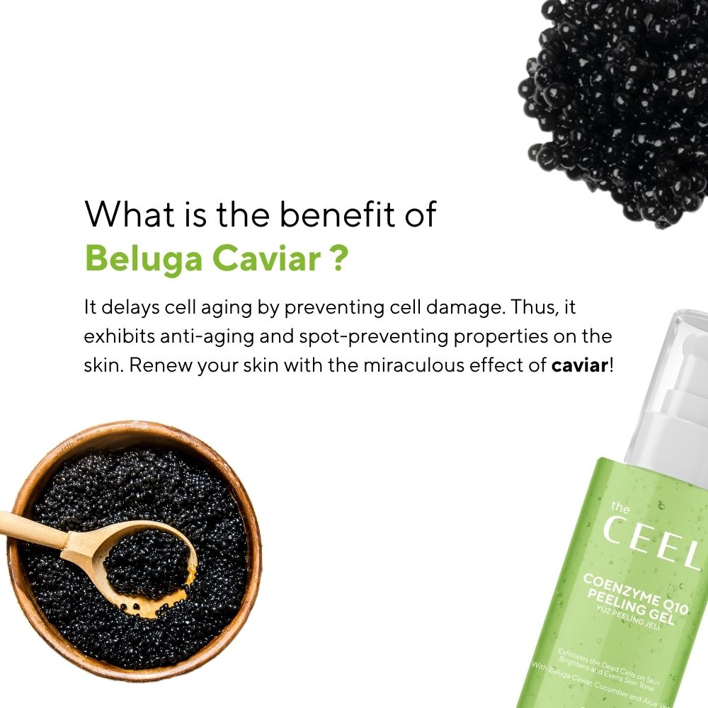 Ceel Coenzyme Peeling Gel-100ml - Exfoliation & Dead Skin Removal With Beluga Caviar, Cucumber and Aloevera