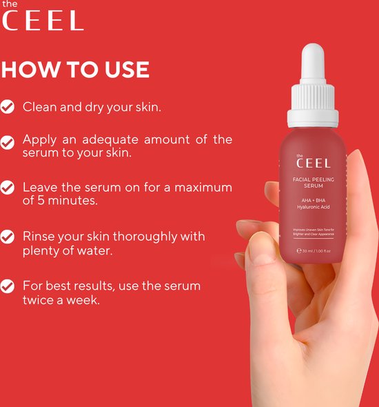 Ceel Natural AHA+BHA Red Peeling Serum-30ml - Skin Dullness