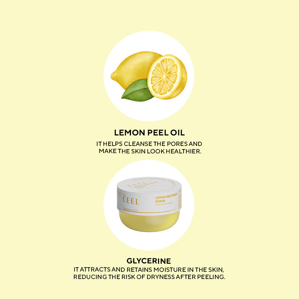 Ceel Lemon Extract Body Scrub – Moisturizing, Nourishing and Purifying – 275gms