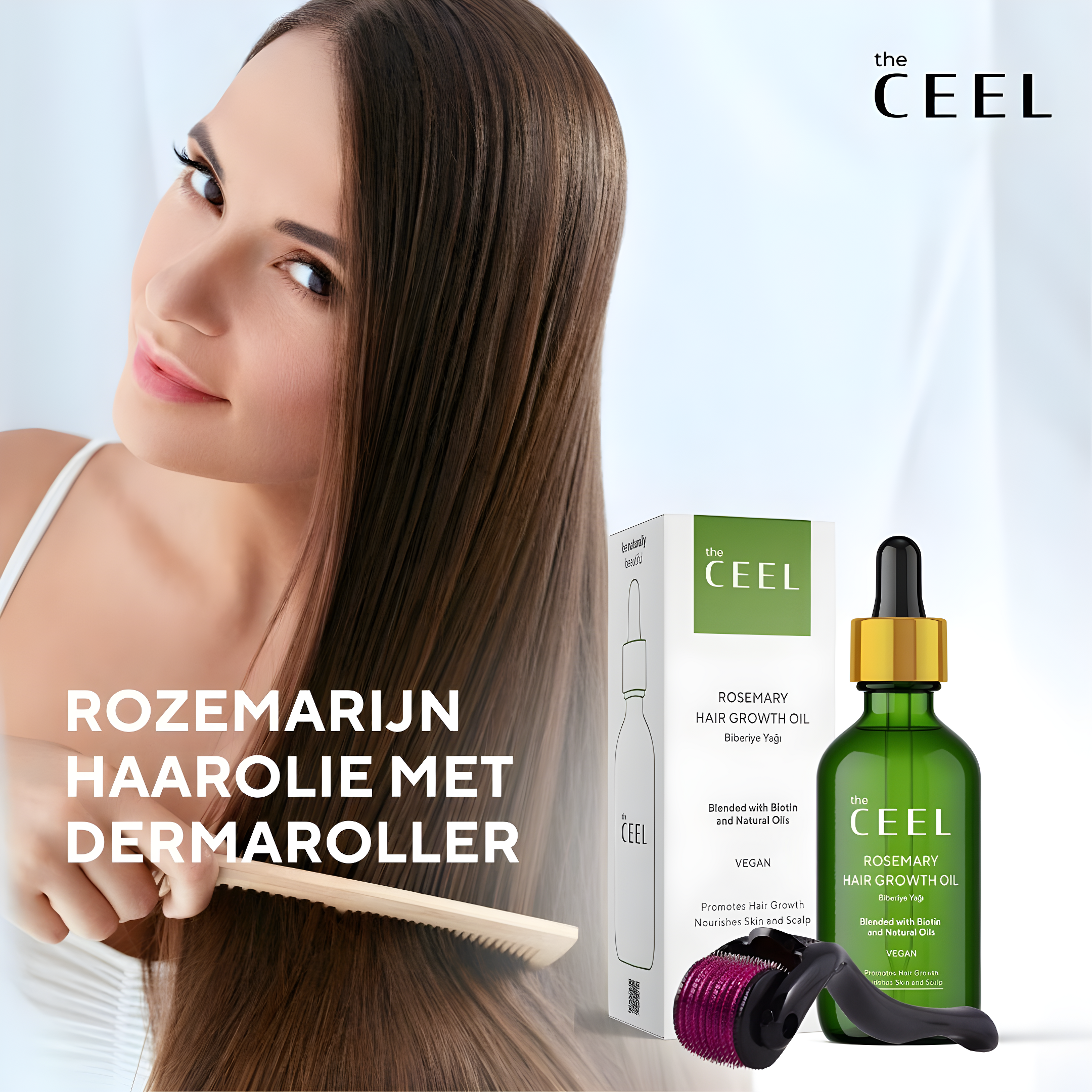 Ceel Rosemary Hair Oil-50ml – Scalp and Hair Nourishment with Derma Roller 0.5mm