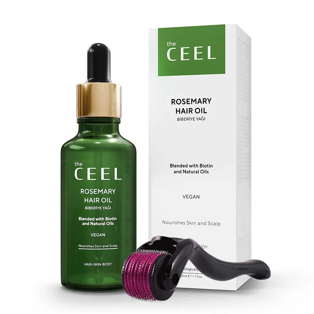 Ceel Rosemary Hair Oil-50ml – Scalp and Hair Nourishment with Derma Roller 0.5mm